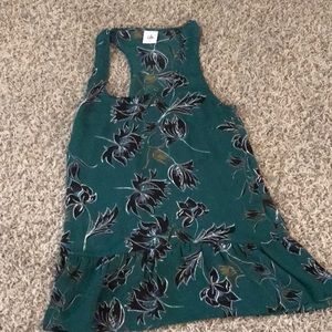 CAbi print top, with ruffle edge